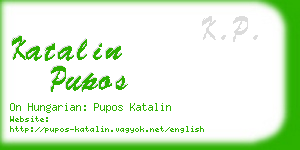 katalin pupos business card
